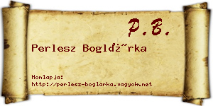 Perlesz Boglárka névjegykártya